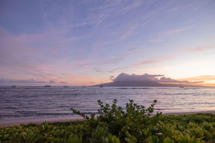 Lahaina Beach at sunset